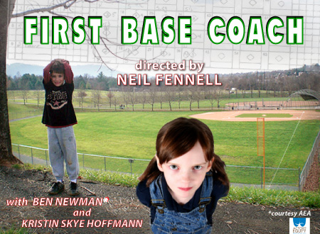 first base coach play postcard